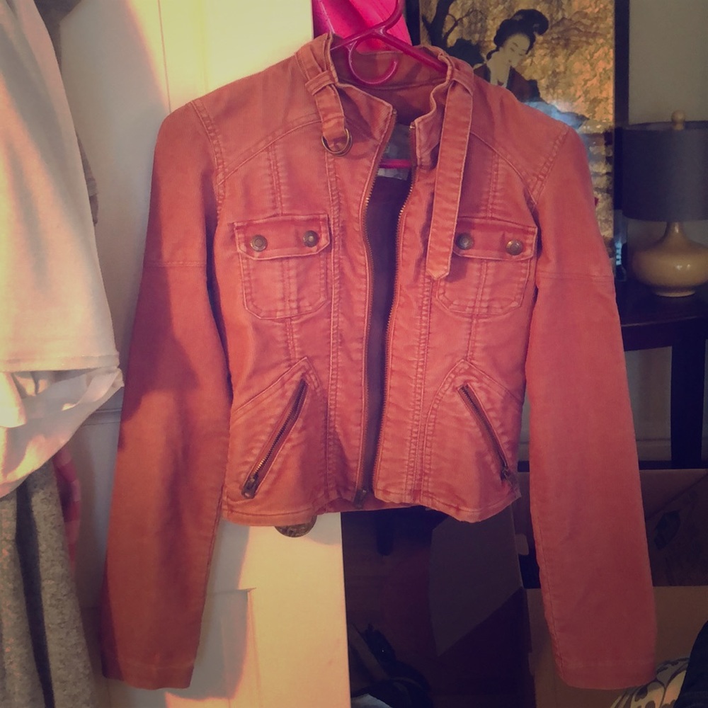 Abercrombie corduroy pink jacket